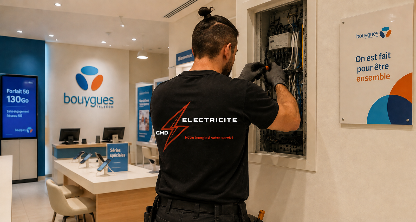 Électricien professionnel GMD Électricité en intervention