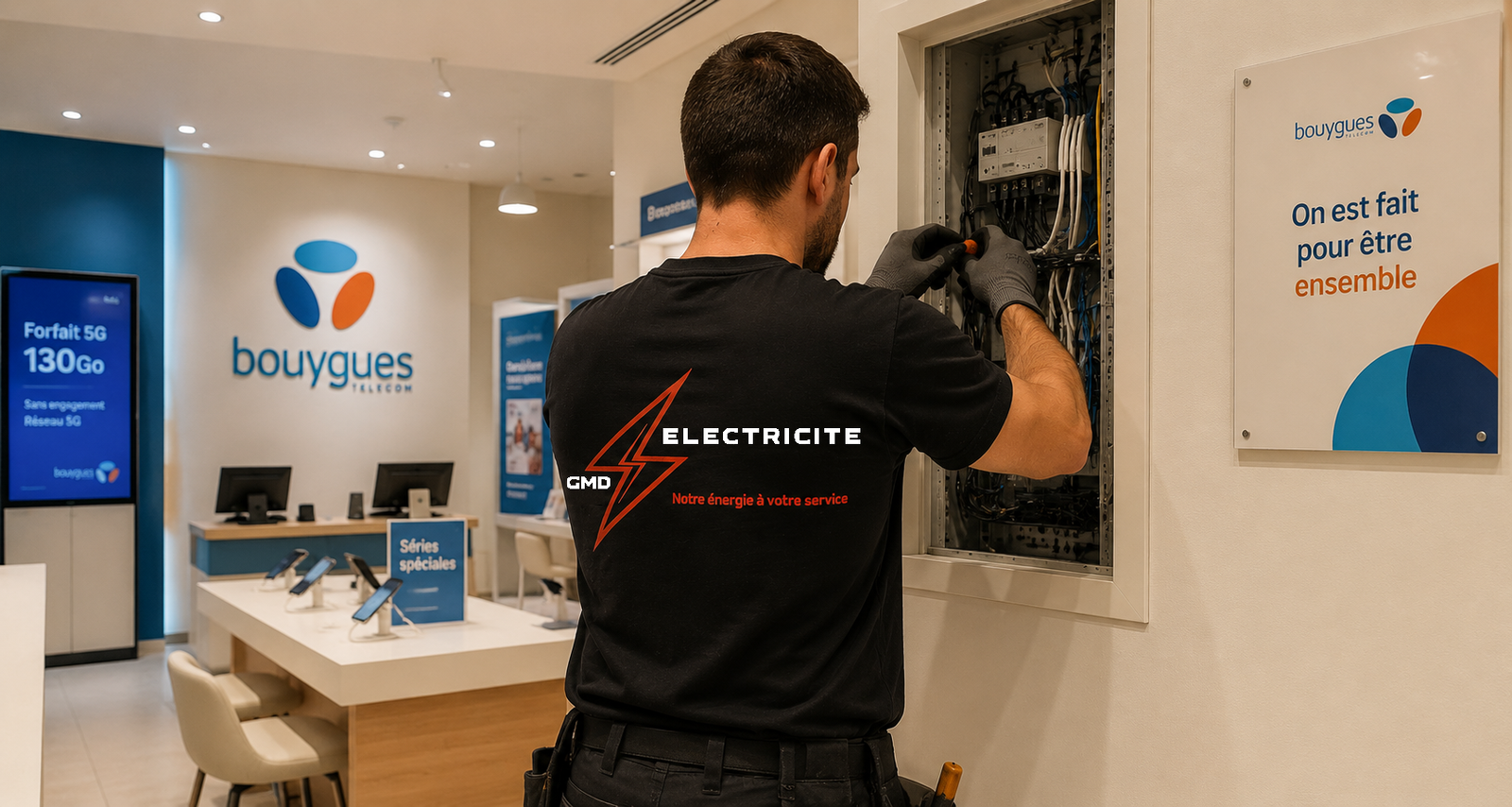 Électricien professionnel GMD Électricité en intervention